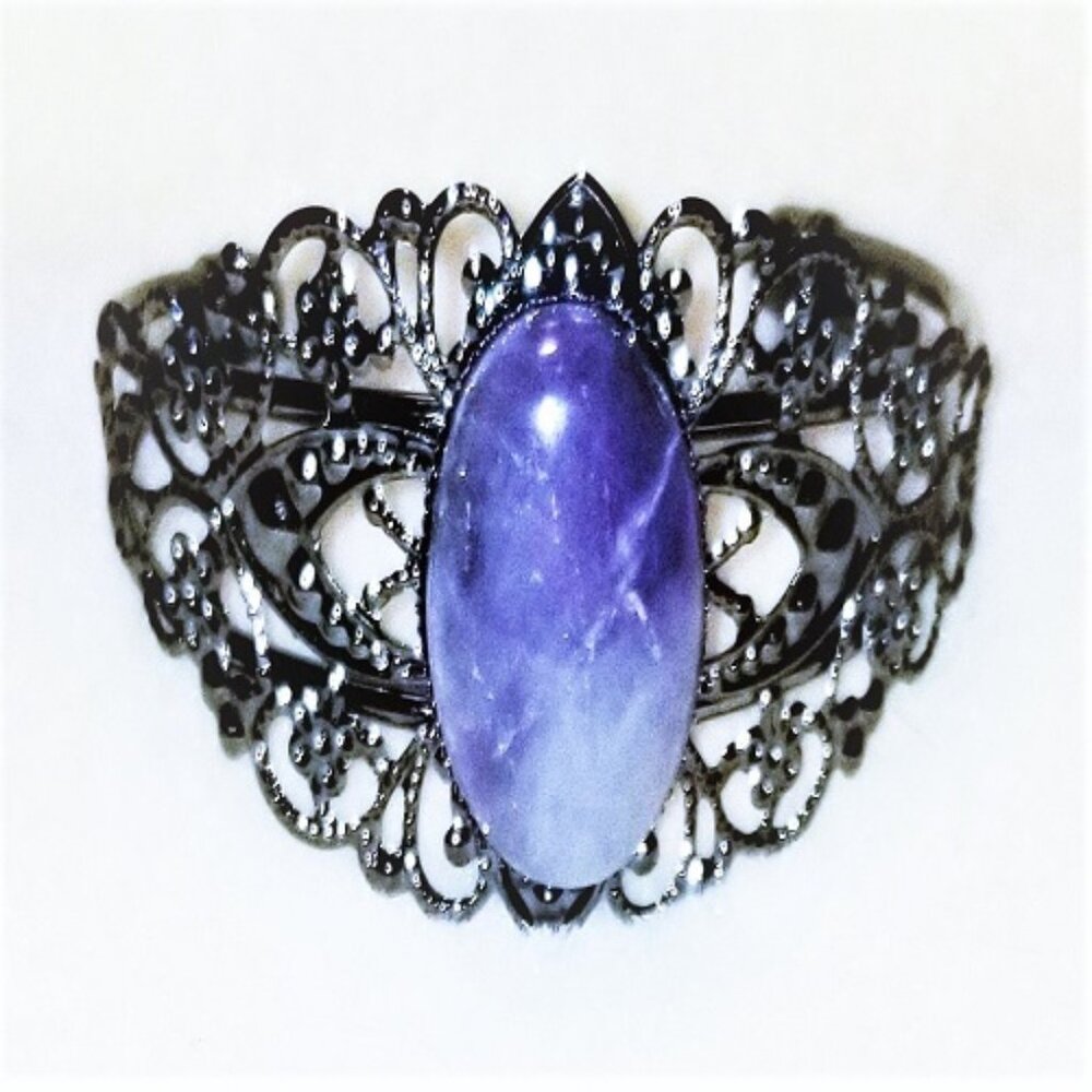 Amethyst Filigree Cuff Bracelet